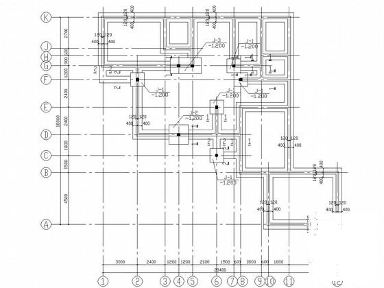 2层砌体结构独立基础住宅楼结构CAD施工图纸（建施）(平面布置图) - 2