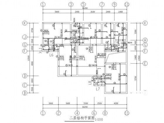 2层砌体结构独立基础住宅楼结构CAD施工图纸（建施）(平面布置图) - 4