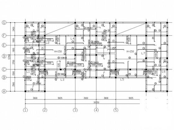 2层砖混结构住宅楼结构CAD施工图纸（条形基础） - 1