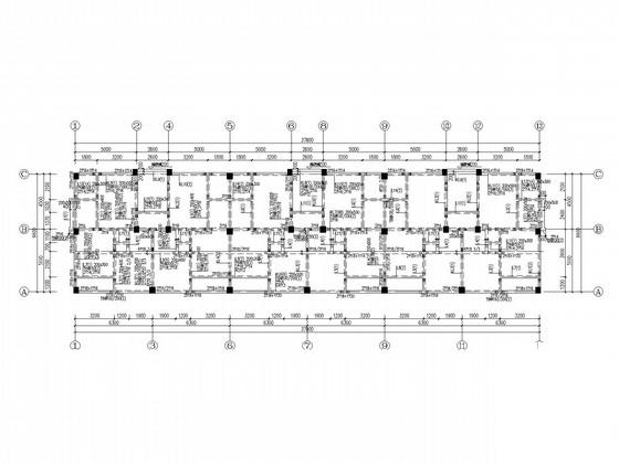 8层框架公寓楼结构CAD施工图纸(独基) - 1