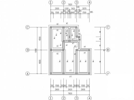 5层条形基础砌体结构住宅楼结构CAD施工图纸（6度抗震） - 1