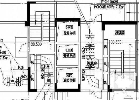 28层大型商业广场通风排烟设计CAD施工图纸(机械加压送风) - 5