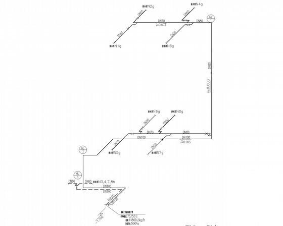 3层多栋商业服务中心采暖系统设计CAD施工图纸(内走道排烟) - 3