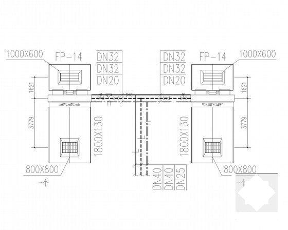 4层商业广场空调通风系统设计CAD施工图纸（制冷机房冷热源系统） - 5