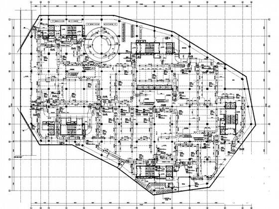 13层商场空调通风设计CAD施工图纸（地下2层，）(压缩式冷水机组) - 1