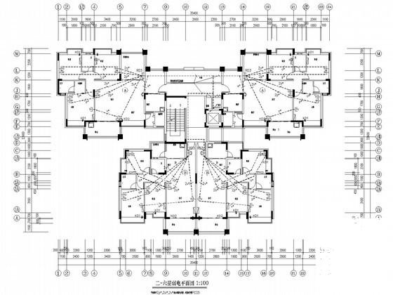 6层钢筋混凝土结构民用住宅楼电气CAD施工图纸（人防）(防雷接地装置) - 2
