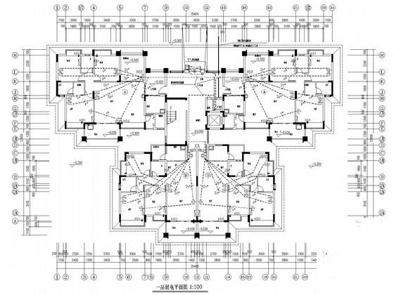 6层钢筋混凝土结构民用住宅楼电气CAD施工图纸（人防）(防雷接地装置) - 4