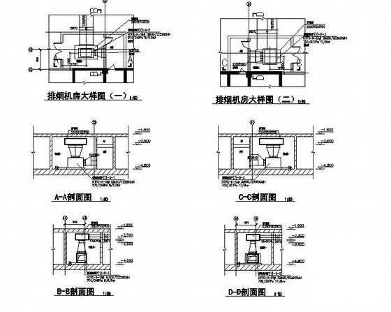 小区地下室采暖通风设计CAD施工图纸(机械排烟系统) - 2