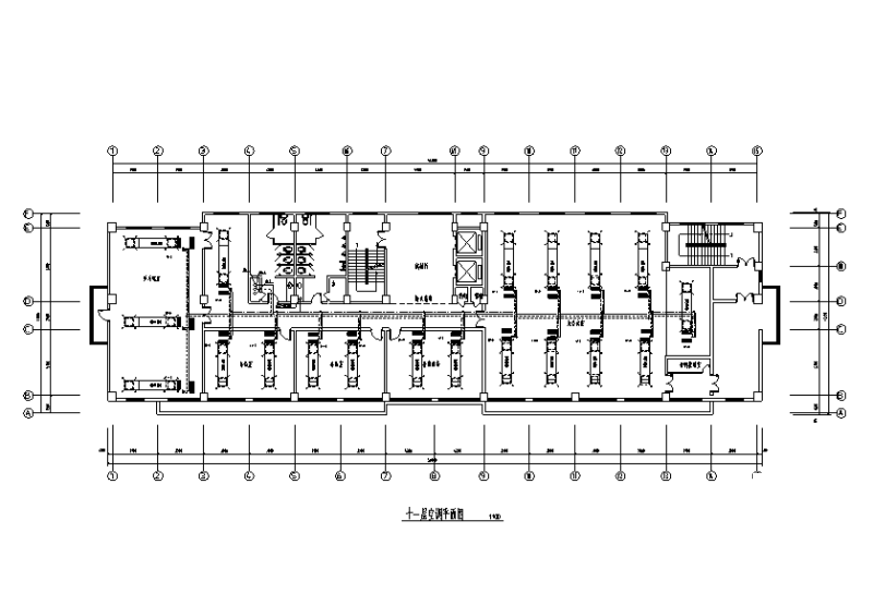 11层服务中心办公楼集中式空调设计CAD施工图纸 - 1