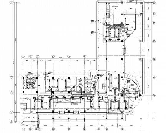 8层多功能用房办公楼通风空调系统设计CAD施工图纸 - 1