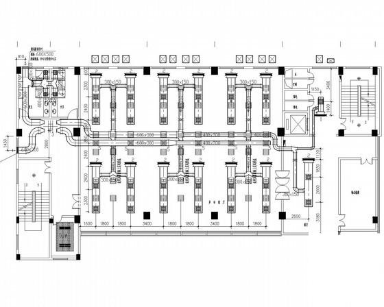 8层多功能用房办公楼通风空调系统设计CAD施工图纸 - 2