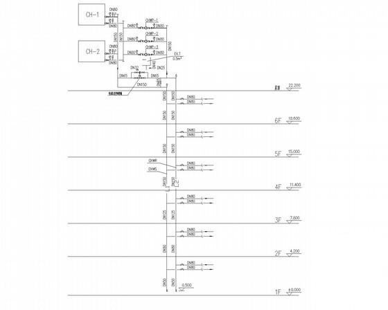 6层办公楼风冷往复式冷水空调系统设计CAD施工图纸 - 3