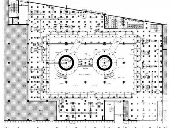 学校园区办公楼空调排烟系统设计CAD施工图纸 - 1