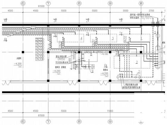 高层住宅楼小区采暖通风设计CAD施工图纸(换热站、外网、人防设计)(检查井平面图) - 3