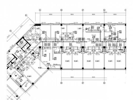 医院综合楼空调采暖通风及排烟系统设计CAD施工图纸（甲级院设计）(螺杆式冷水机组) - 5