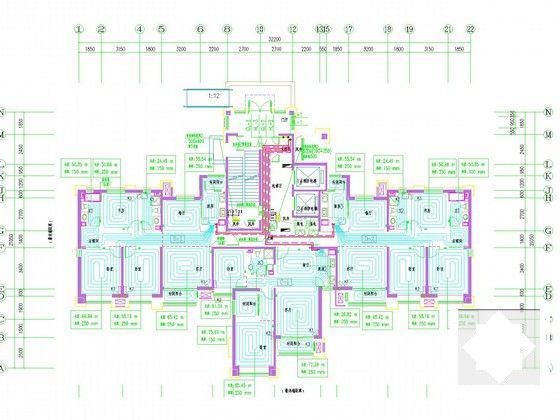 高层住宅楼小区采暖通风系统设计CAD施工图纸（人防大院设计）(地面辐射供暖) - 4