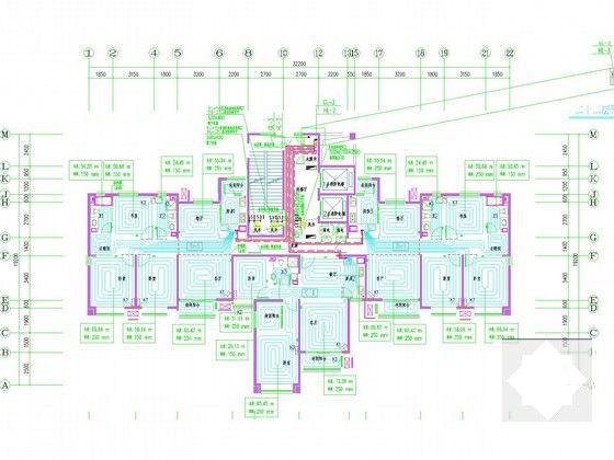 高层住宅楼小区采暖通风系统设计CAD施工图纸（人防大院设计）(地面辐射供暖) - 5