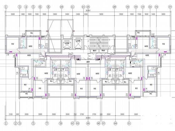 27层高层住宅楼建筑采暖通风系统设计CAD施工图纸 - 5