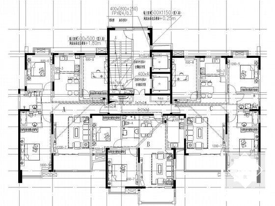 31层酒店住宅楼综合建筑空调通风及防排烟系统设计CAD施工图纸（采暖设计） - 5