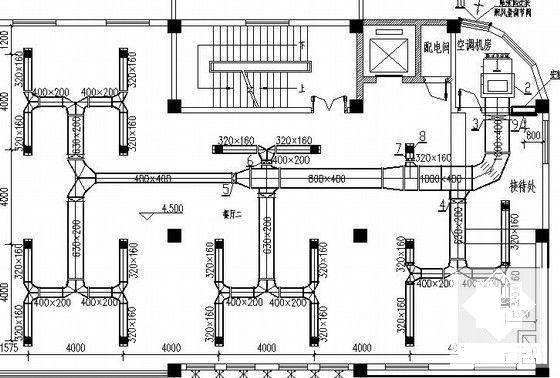 5层商务酒店暖通空调设计CAD施工图纸(平面布置图) - 5