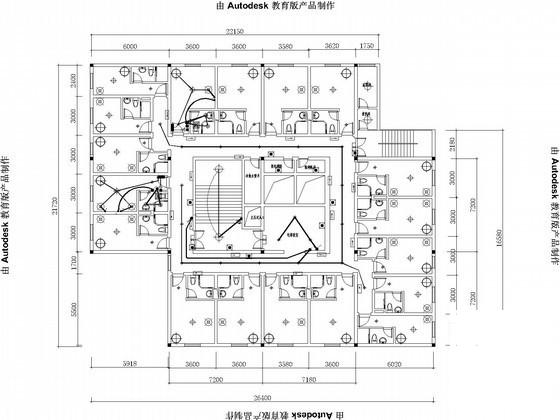 9层酒店强电系统CAD施工图纸（装饰平面） - 1