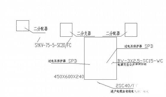 两层商业用房电气CAD施工图纸（三级负荷） - 3