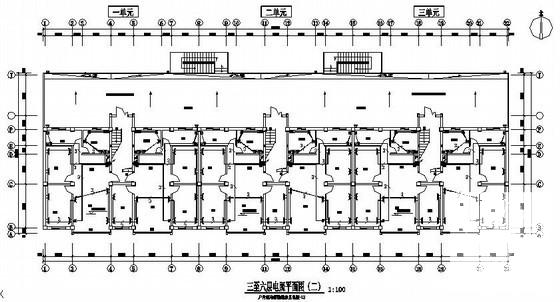 地上6层商住楼电气CAD施工图纸（地下1层） - 3