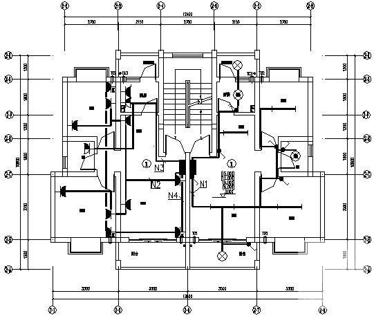 上6层拆迁安居房电气CAD施工图纸（2号楼） - 3