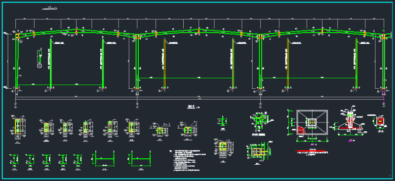 工业园门式钢架厂房结构CAD施工图纸 - 2