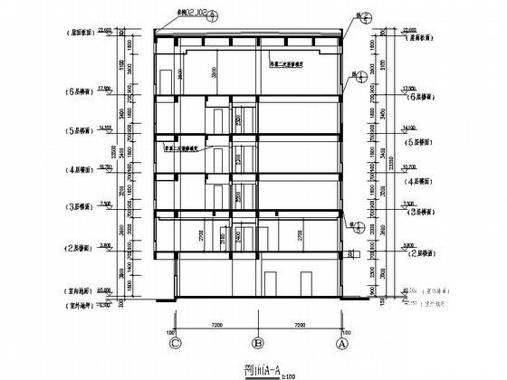 二千五百平方米6层宾馆建筑施工CAD图纸，(多功能厅) - 2