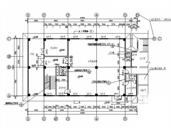 二千五百平方米6层宾馆建筑施工CAD图纸，(多功能厅) - 3