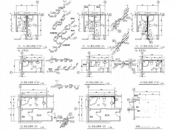 4层高级别墅给排水及消防系统CAD施工图纸（市政供水） - 3