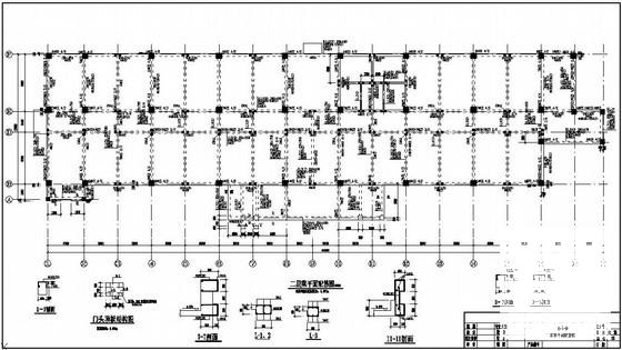 4层框架结构办公楼结构设计CAD施工图纸（独立基础）(平面布置图) - 3