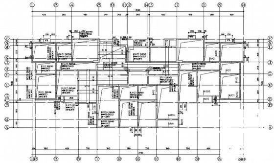 高层剪力墙结构住宅楼结构设计CAD施工图纸(平面布置图) - 4