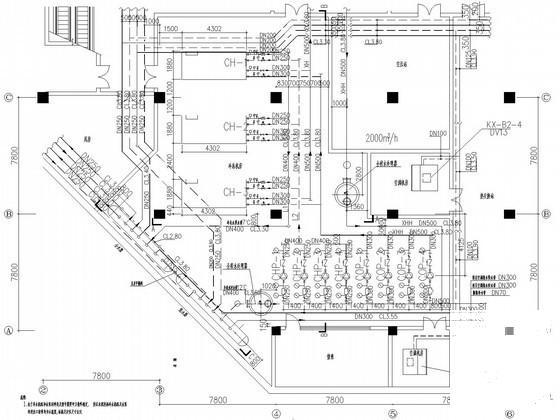 二万平方米8层医院医技综合楼空调通风设计CAD施工图纸（地下2层）(压缩式冷水机组) - 3