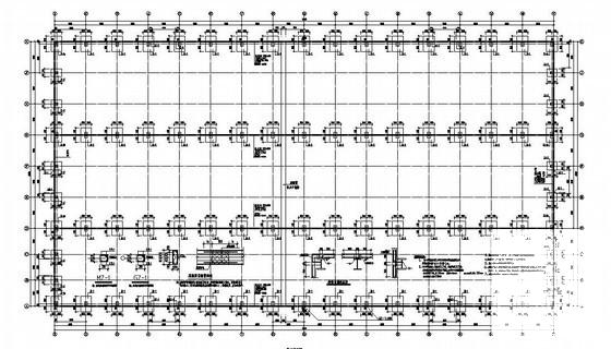 兰溪市跨度18米单层门式刚架厂房结构设计CAD图纸(基础平面图) - 1