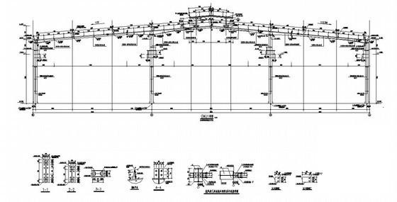 兰溪市跨度18米单层门式刚架厂房结构设计CAD图纸(基础平面图) - 4
