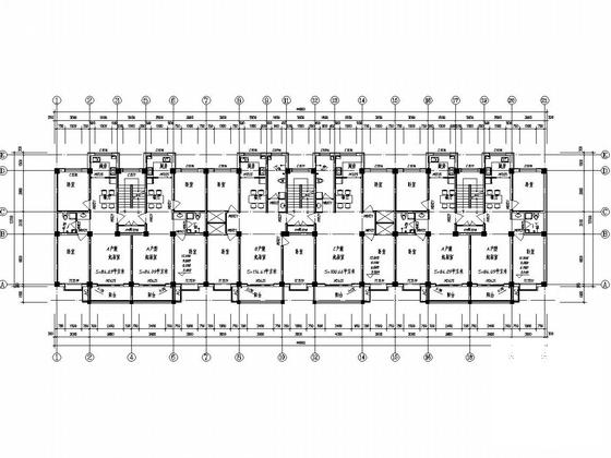 六加1层框架住宅楼结构CAD施工图纸（建施）(梁平法配筋图) - 4