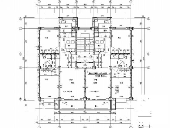 六加1层框架住宅楼结构CAD施工图纸（建施）(梁平法配筋图) - 5