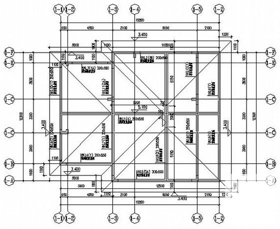 独立基础单层框架结构别墅结构CAD施工图纸(坡屋面) - 2