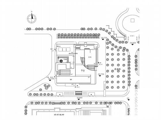 大学建筑系馆建筑方案设计CAD图纸（实景照片、初设图纸）(总平面) - 2