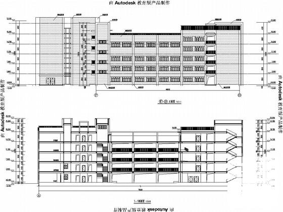 8354m平米4层框架结构教学楼结构设计图纸（建筑图纸）(现浇钢筋混凝土) - 1