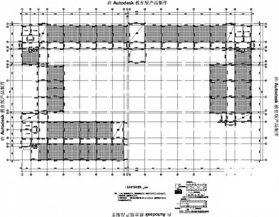 8354m平米4层框架结构教学楼结构设计图纸（建筑图纸）(现浇钢筋混凝土) - 3
