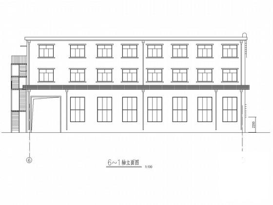 3层采掘办公楼框架结构CAD施工图纸（建筑图纸） - 1