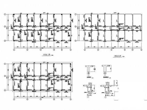 3层采掘办公楼框架结构CAD施工图纸（建筑图纸） - 5