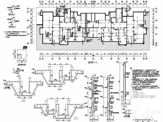 16层加1层阁楼剪力墙住宅结构CAD施工图纸(地下室顶板) - 1