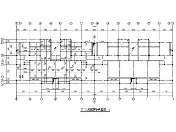 6层底框抗震墙结构住宅楼结构图纸（建筑图纸）(平面立面剖面图) - 4