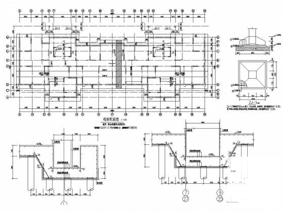 26层剪力墙结构住宅楼结构CAD施工图纸（地下两层）(平面布置图) - 1