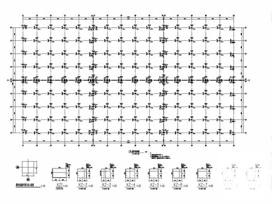 3层框架结构厂房结构CAD施工图纸（建筑图纸）(现浇钢筋混凝土) - 5