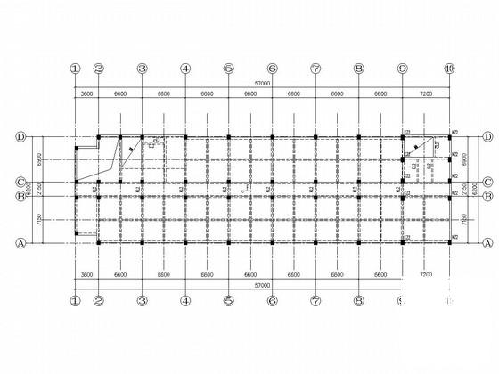 6层框架结构综合实验楼结构CAD施工图纸(基础平面图) - 3